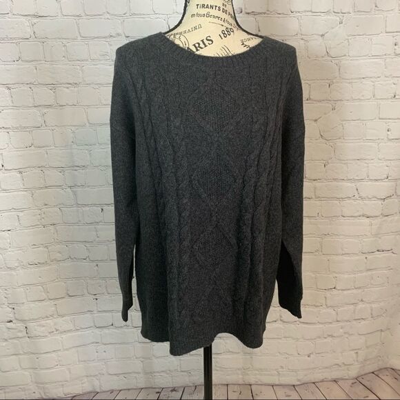 Women's Loft Crew Neck Grey Sweater size MP Wool Blend - Picture 1 of 8